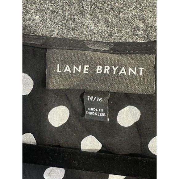 Lane Bryant 14/16 Black White Polka Dot Semi-Sheer Swim Coverup Kimono Sleeves - Picture 4 of 5